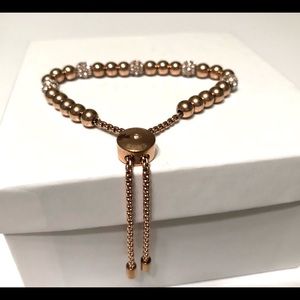 Michael kors pave beaded bracelet rose -gold tone